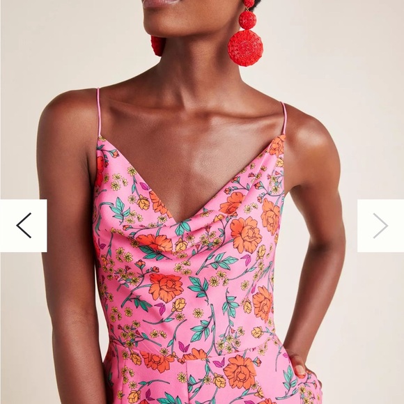 Anthropologie Finders Keepers Floral Pink Jumpsuit Medium 6 - Picture 3 of 6